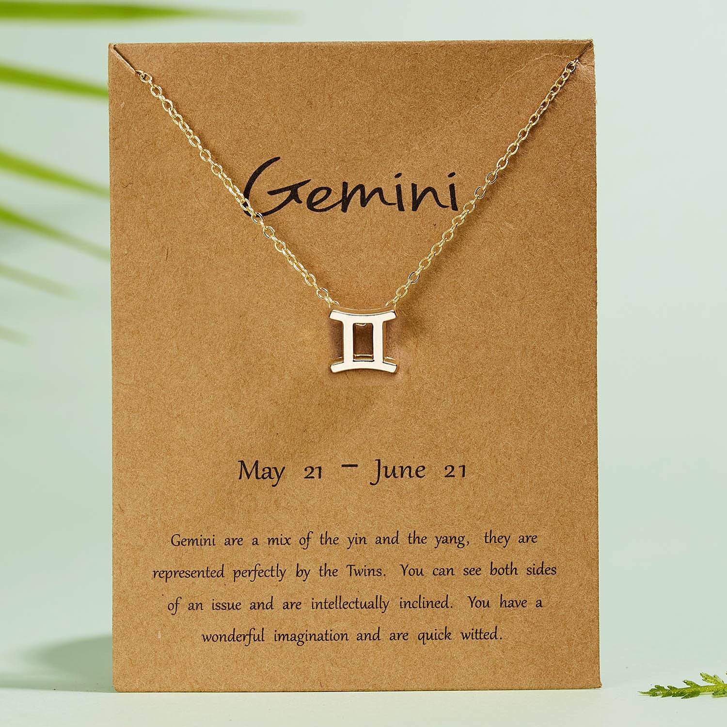 18k Gold Gold Necklace Gemini Star Constellation Necklace Gemini