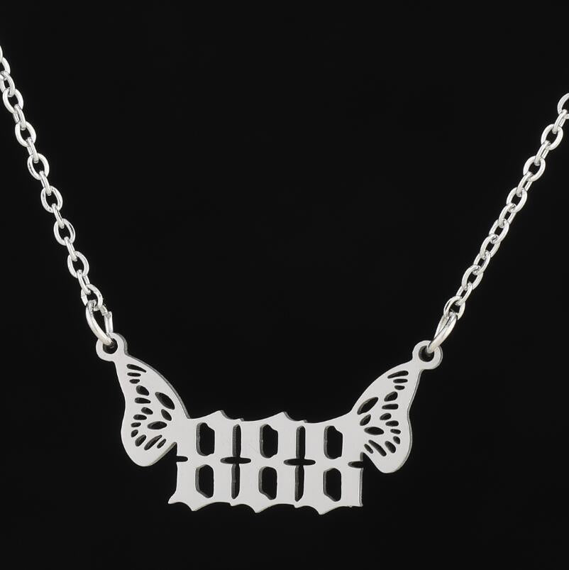 Silver Angel Number Necklace