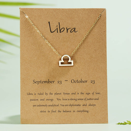 Libra Dainty Zodiac Necklace