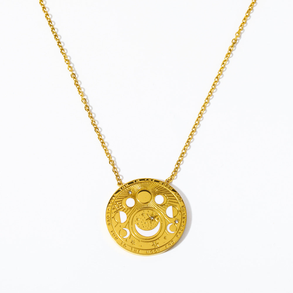 18K Celestial Coin medallion Necklace