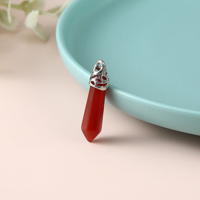 Carnelian Bullet Hexagonal-Necklace