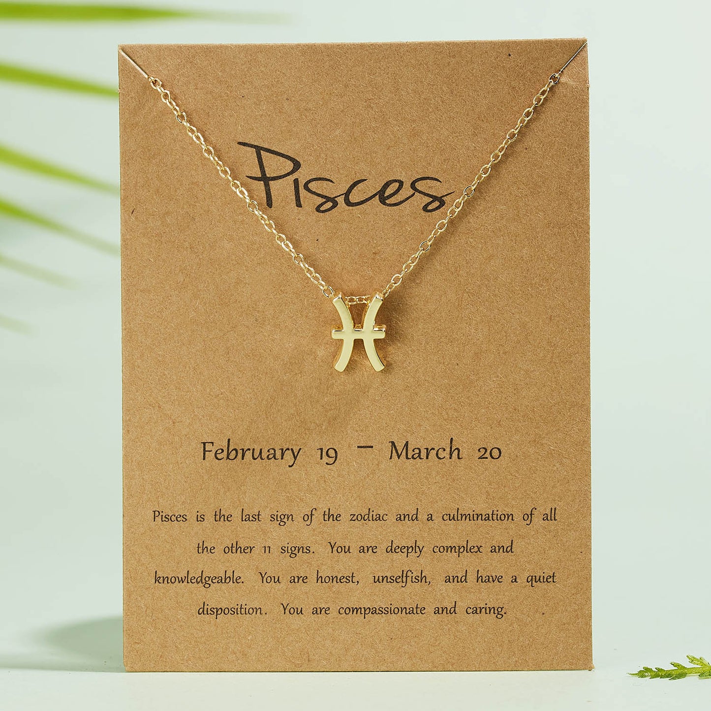 Pisces Dainty Zodiac Necklace