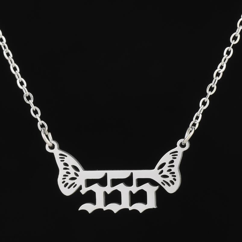 Silver Angel Number Necklace