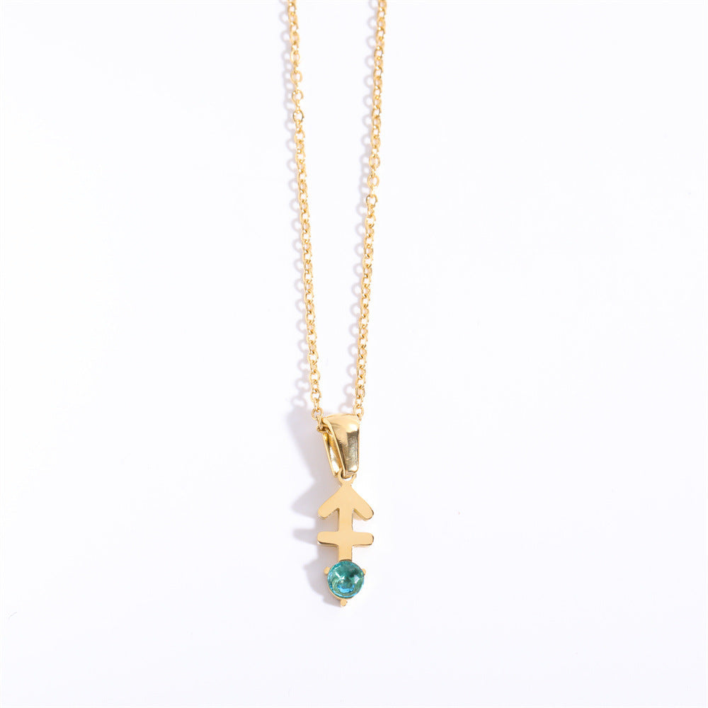 Zodiac Birthstone Drop Necklaces