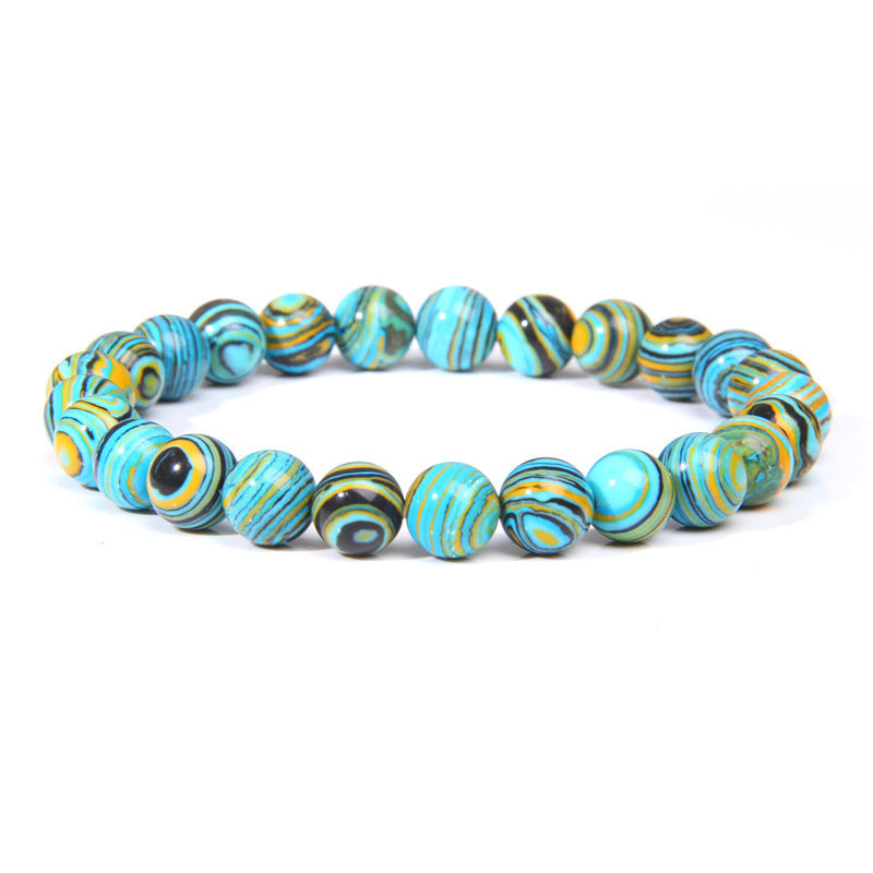 Blue Peacock Malachite Bracelet