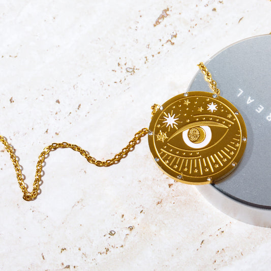 18K Celestial Coin medallion Necklace