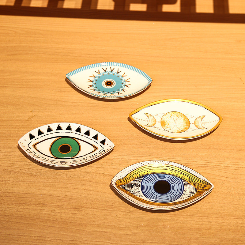 Eye Shaped Protection Trinket Dish - Blue