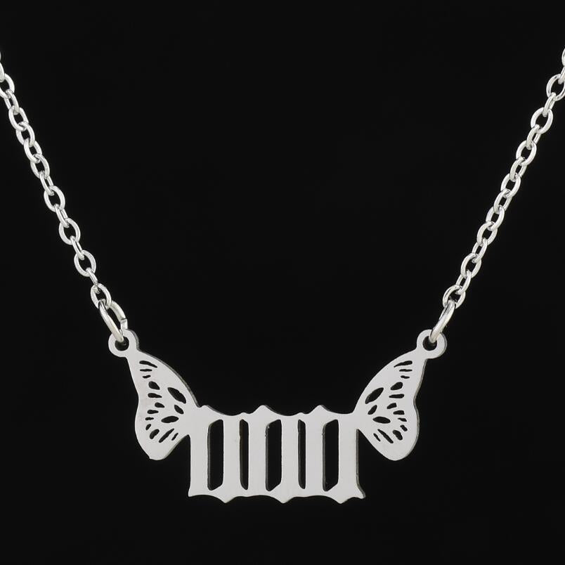 Silver Angel Number Necklace