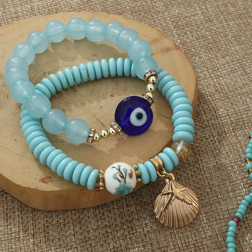 Boho Protection Stack Layering Bracelet Set