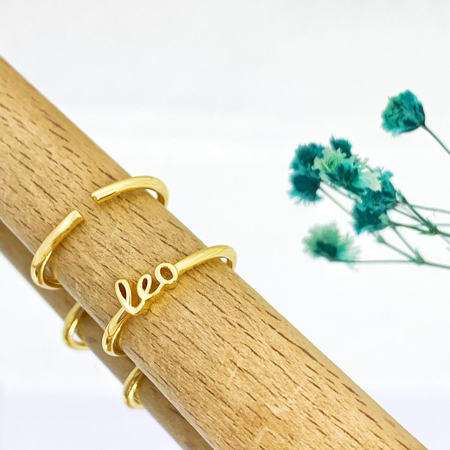 Leo Zodiac Sign Adjustable Gold Ring