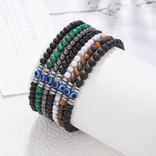 Gemstone Evil Eye Protection Bracelet - Hematite