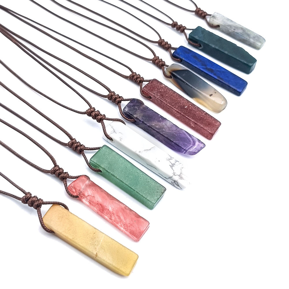 Irregular Gemstone Bar Necklace