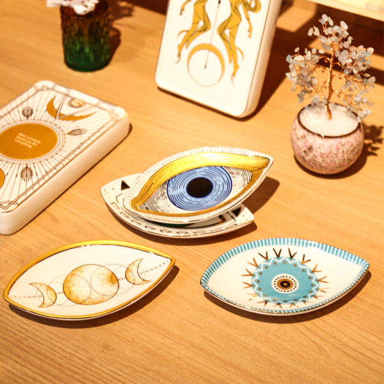 Eye Shaped Protection Trinket Dish - Yellow