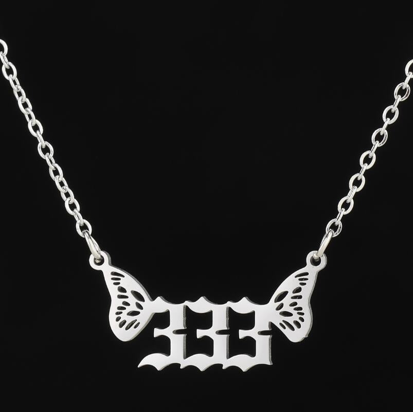 Silver Angel Number Necklace