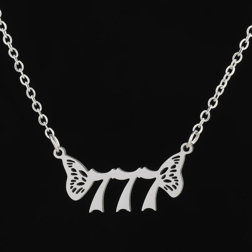 Silver Angel Number Necklace