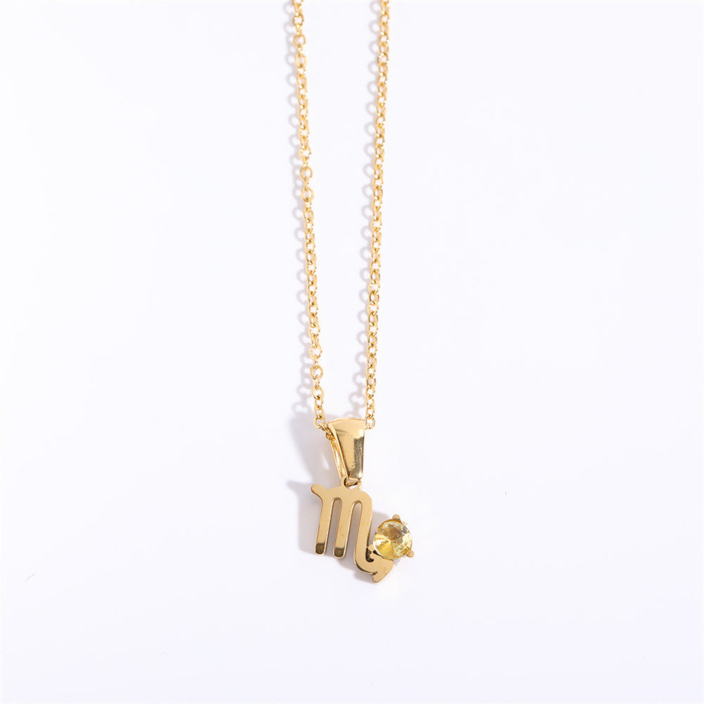 Zodiac Birthstone Drop Necklaces