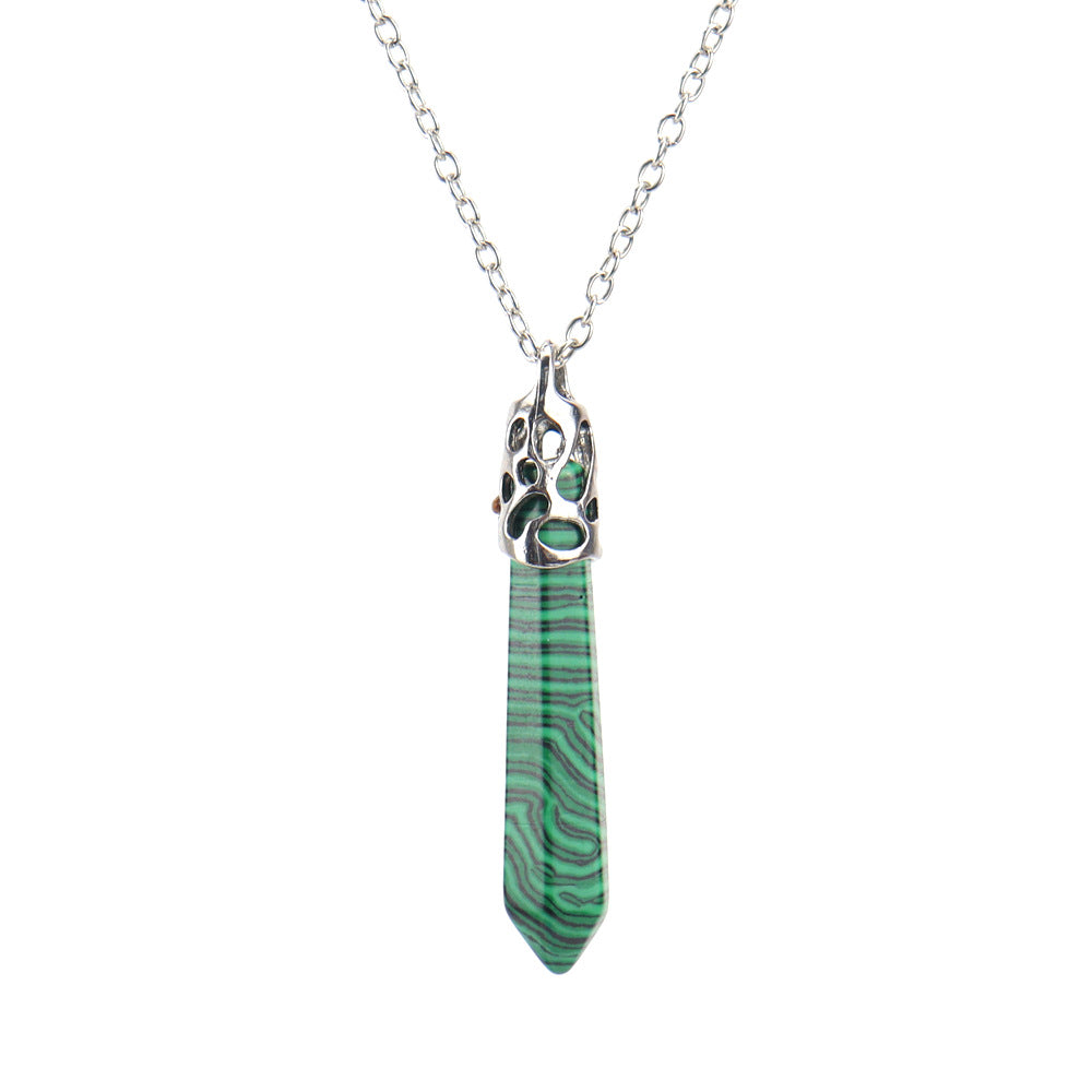 Malachite Bullet Hexagonal-Necklace