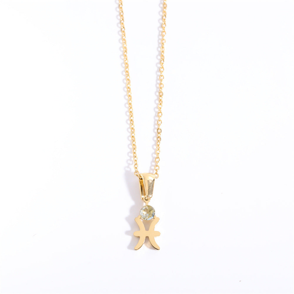 Zodiac Birthstone Drop Necklaces