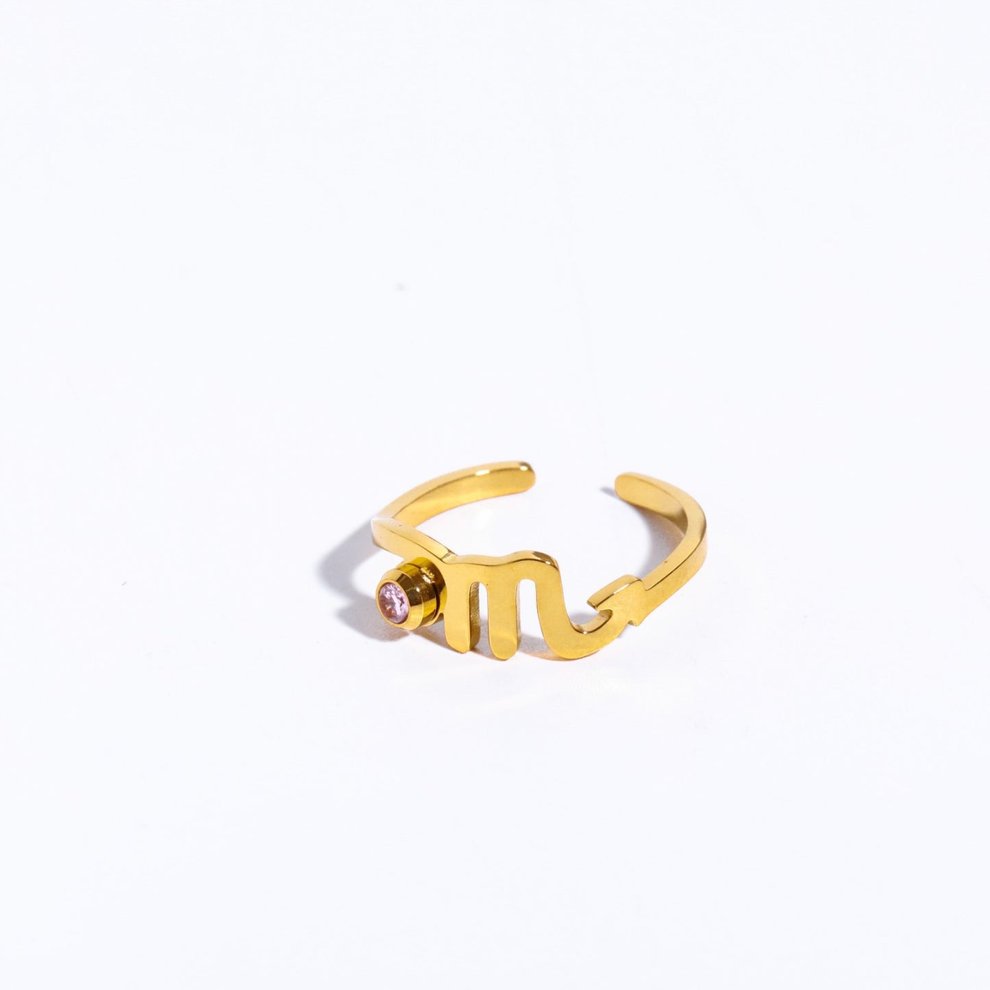 Birthstone Zodiac Open Ring