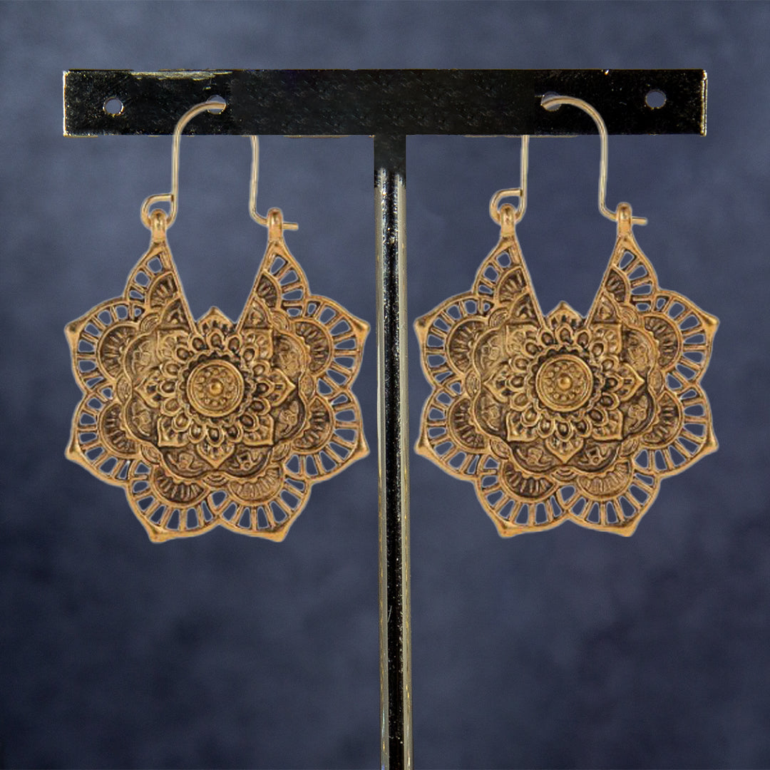 Mandala sale Goddess Earrings-Gold