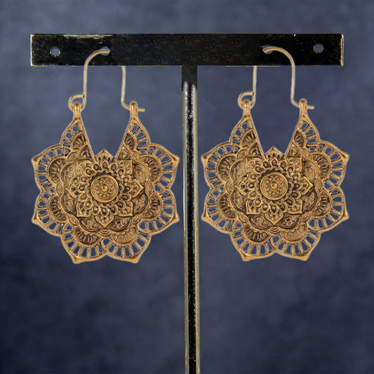 Boho Mandala Earrings- Gold