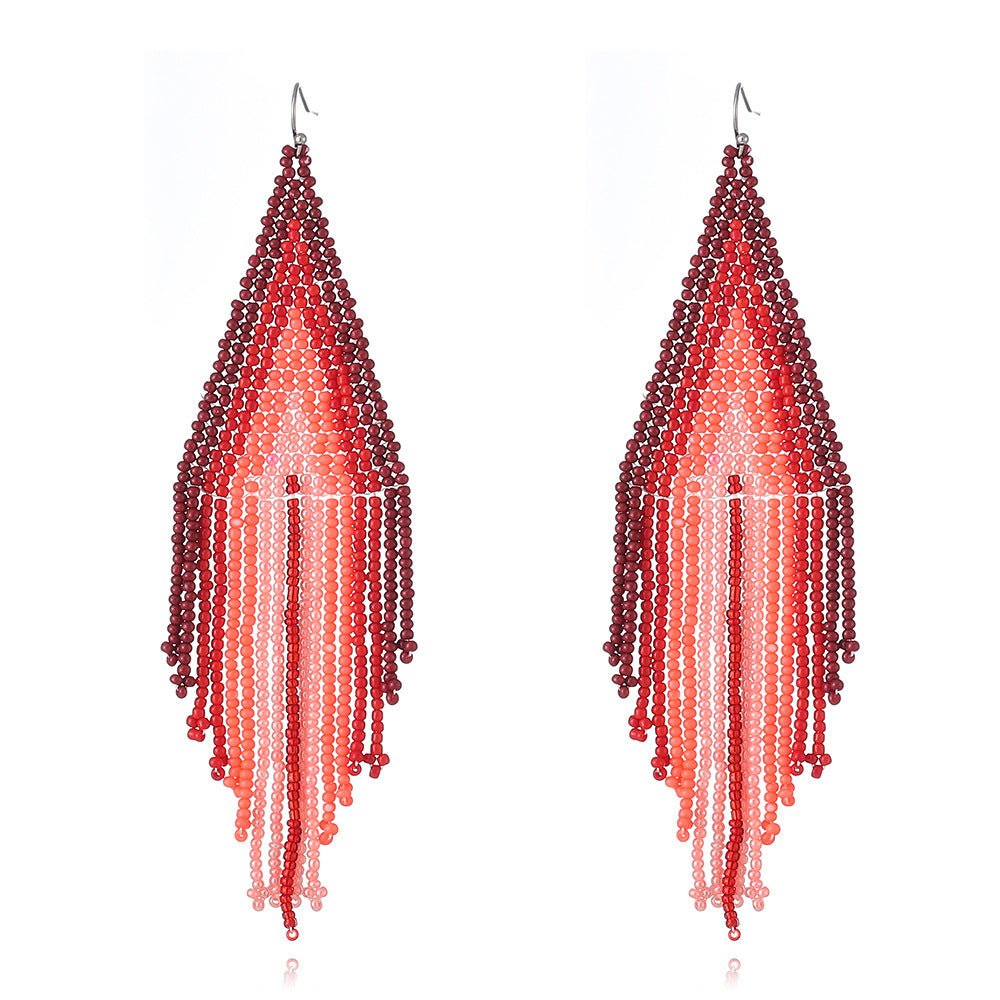 Flames Boho Miyuki Beaded Earring