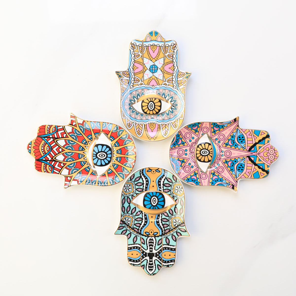 Evil Eye-Good Looking Eye Dish-Light Blue & Purple