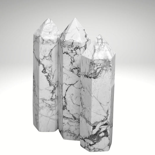 Howlite Obelisk Crystal Tower