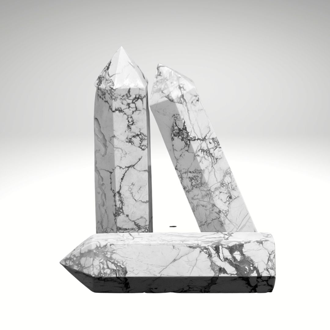 Howlite Obelisk Crystal Tower