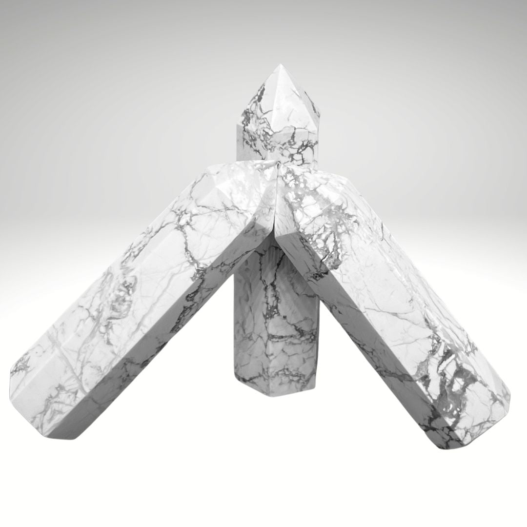 Howlite Obelisk Crystal Tower