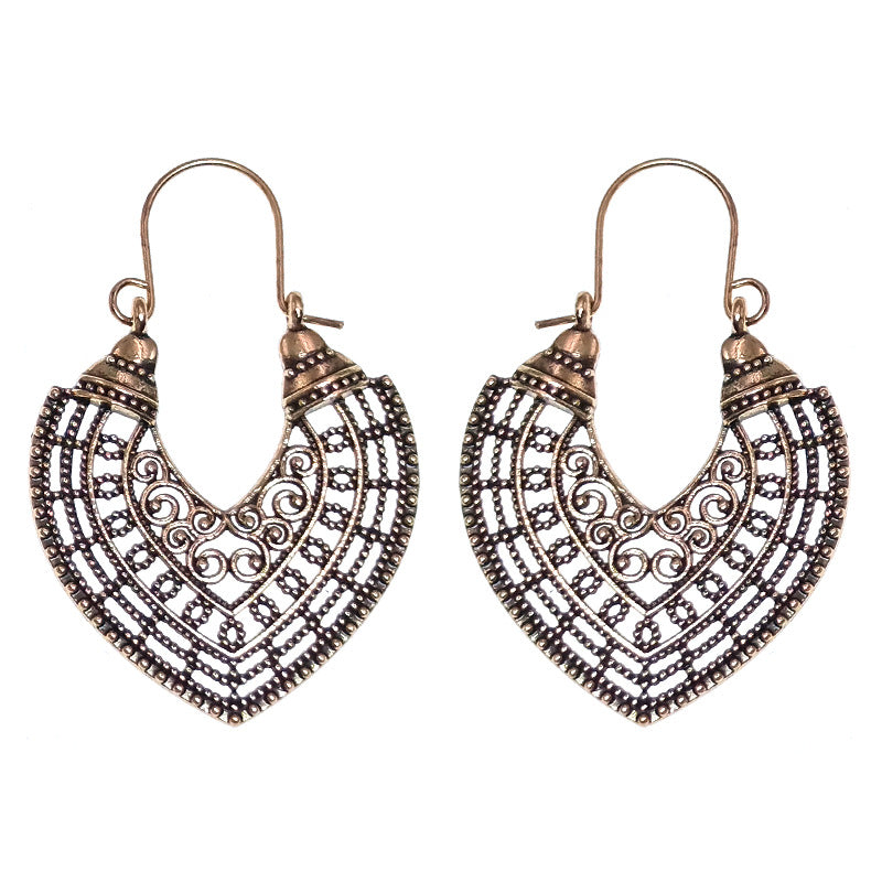 Mandala Teardrop Boho Earring - Gold