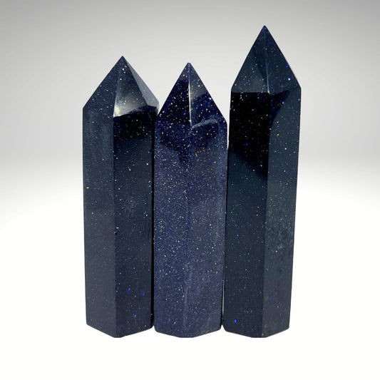 Blue Goldstone Obelisk Crystal Tower