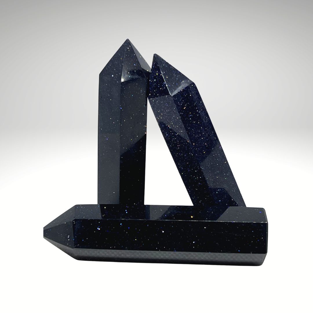 Blue Goldstone Obelisk Crystal Tower