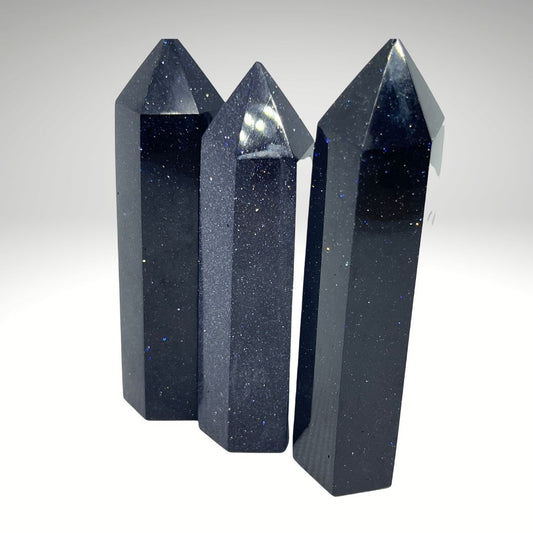 Blue Goldstone Obelisk Crystal Tower