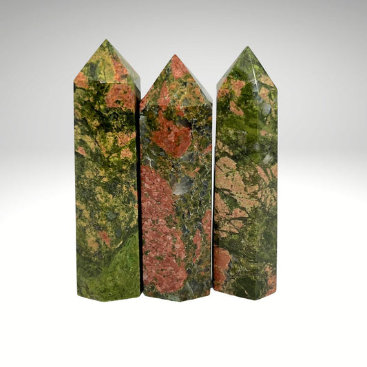 Unakite Jasper Obelisk Crystal Tower