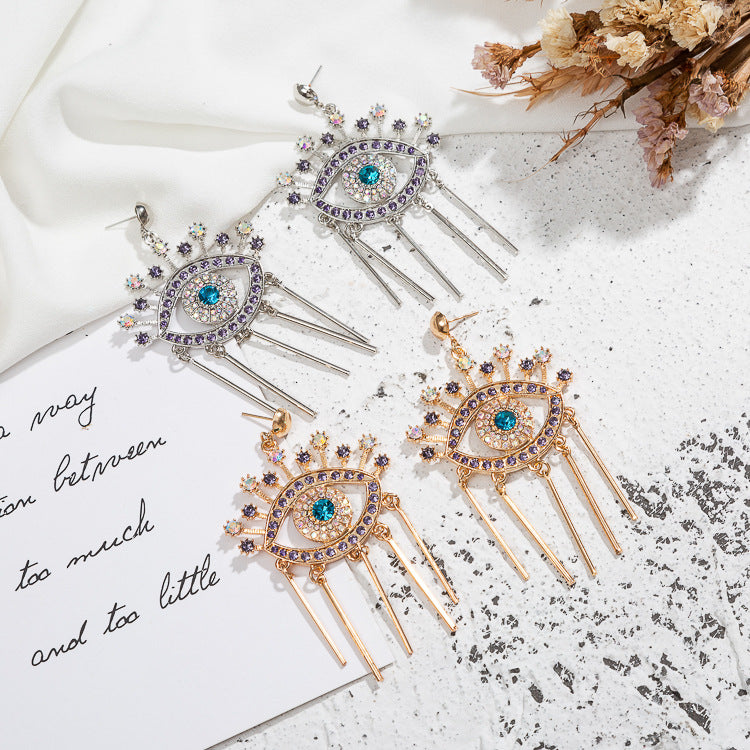 Glamours Evil Eye Silver Earrings