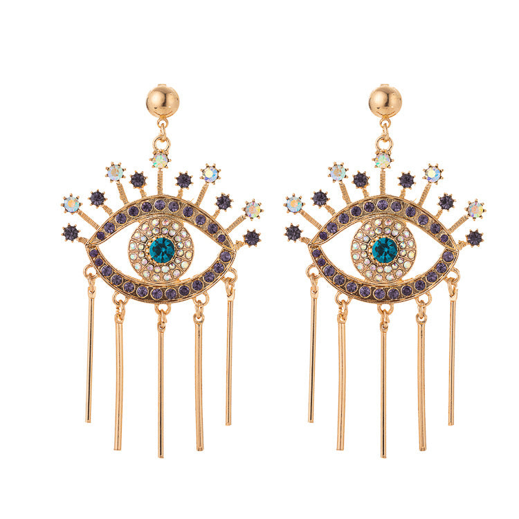 Glamours Evil Eye Gold Earrings