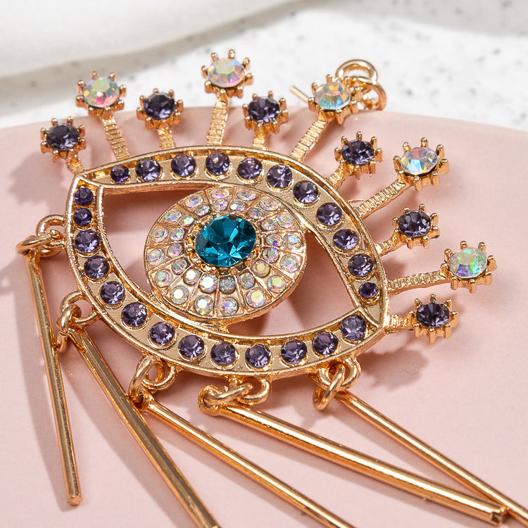 Glamours Evil Eye Silver Earrings