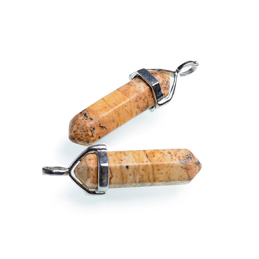 Hexagonal Prism Necklace-Tiger Eye