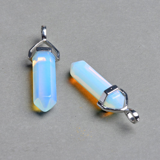 Hexagonal Prism Necklace-Opal Quartz