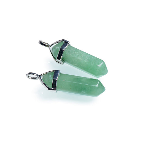 Hexagonal Prism Necklace-Green Aventurine