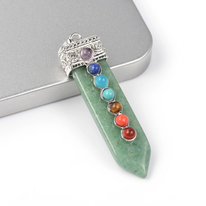 Chakra Flat Point Necklace- Green Aventurine