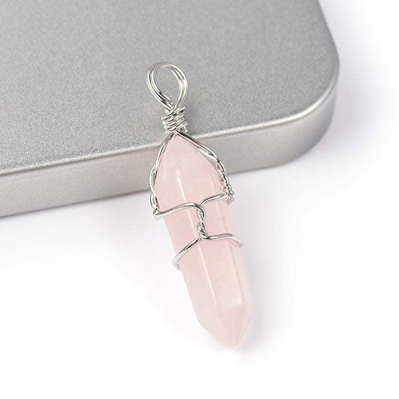 Rose Quartz Wire Wrapped-Necklace