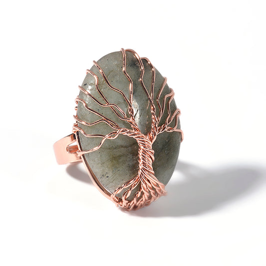 Tree of Life Ring - Green Aventurine