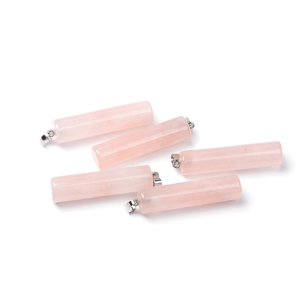 Rose Quartz Column-Necklace