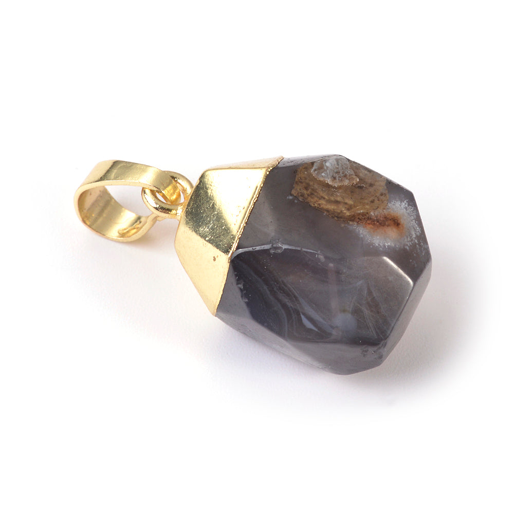Smoky Quartz Nuggets Gold-Necklace
