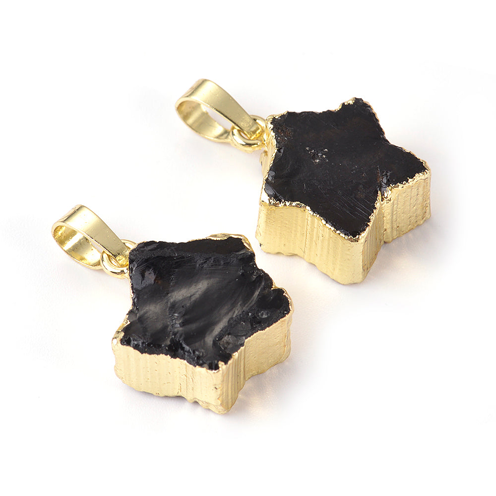 Smoky Quartz Edge Rough Star-Necklace