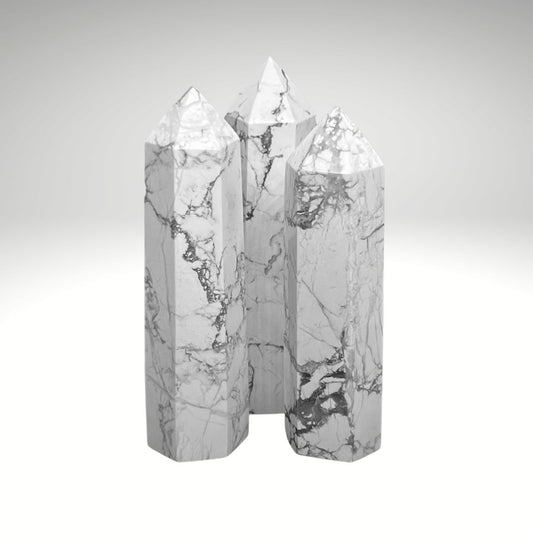 Howlite Obelisk Crystal Tower