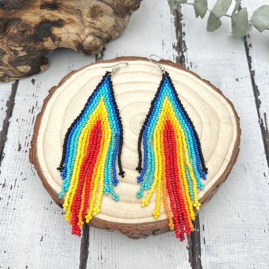 Boho Miyuki Beaded Rainbow Earrings