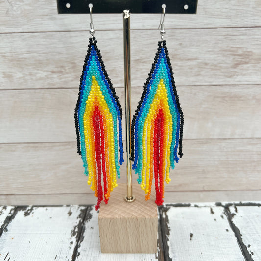 Boho Miyuki Beaded Rainbow Earrings